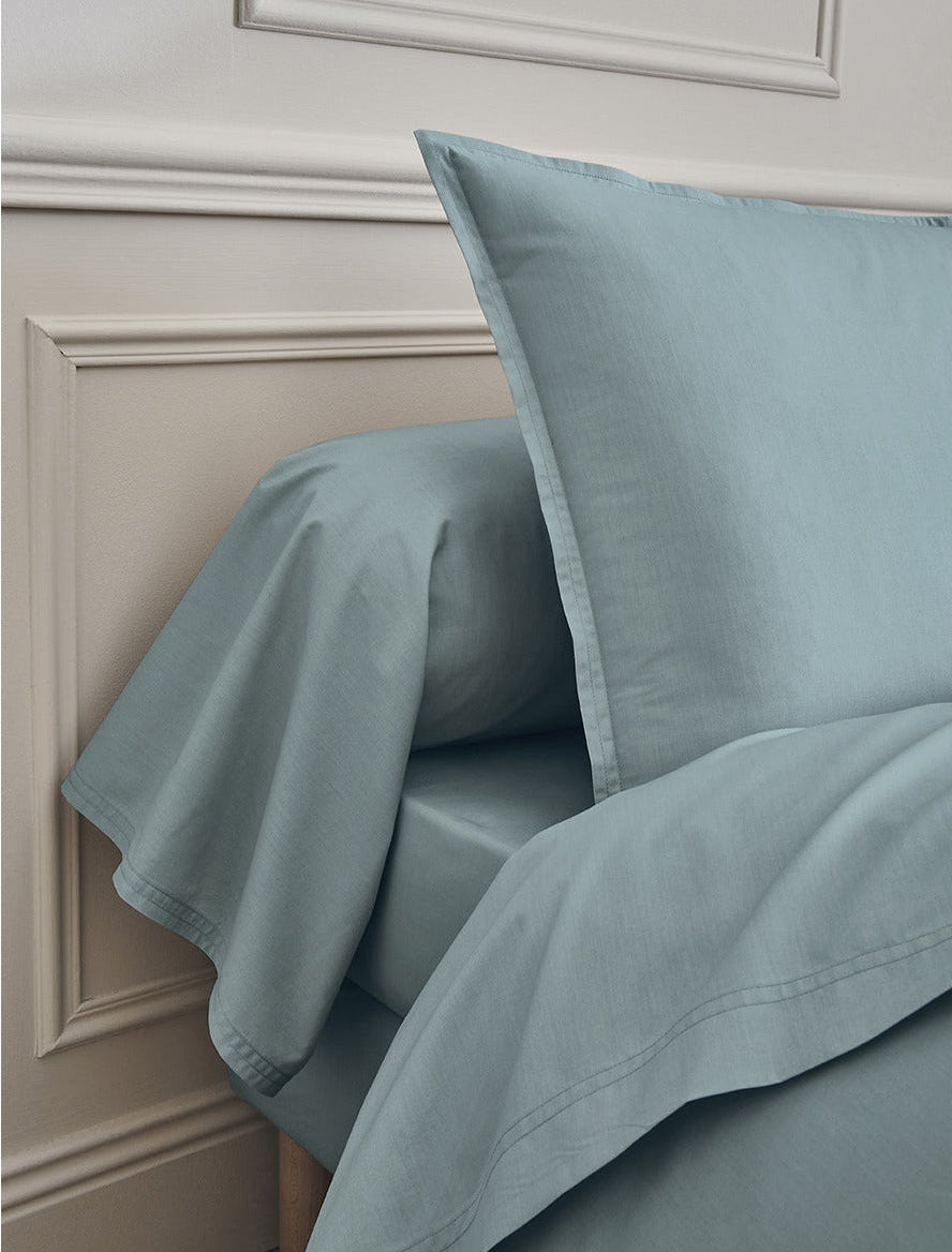 Essix Laken Percale Blue Glacier detail